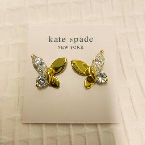Kate Spade Social Butterfly Gold Clear Stud Earrings jewelry accessories